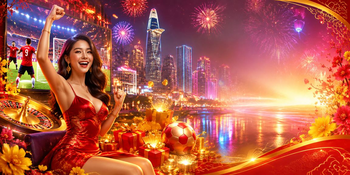 Không gian giải trí roulette neon về đêm tại Thành phố Hồ Chí Minh, gợi liên tưởng đến jackpot và slots